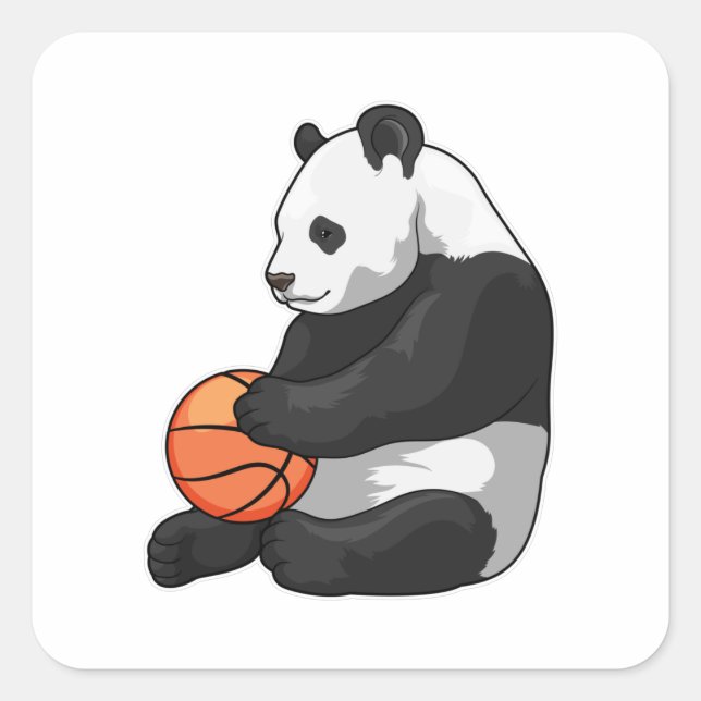 Panda Basketball player Basketball Square Sticker (Front)