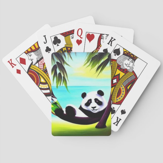 Panda Beach Vacation Playing Cards (Back)