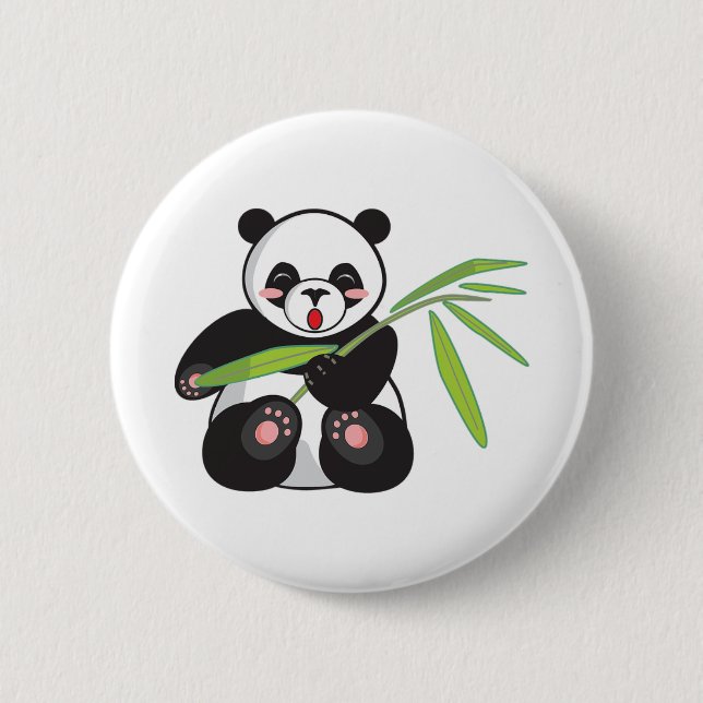 Panda bear 2 inch round button (Front)
