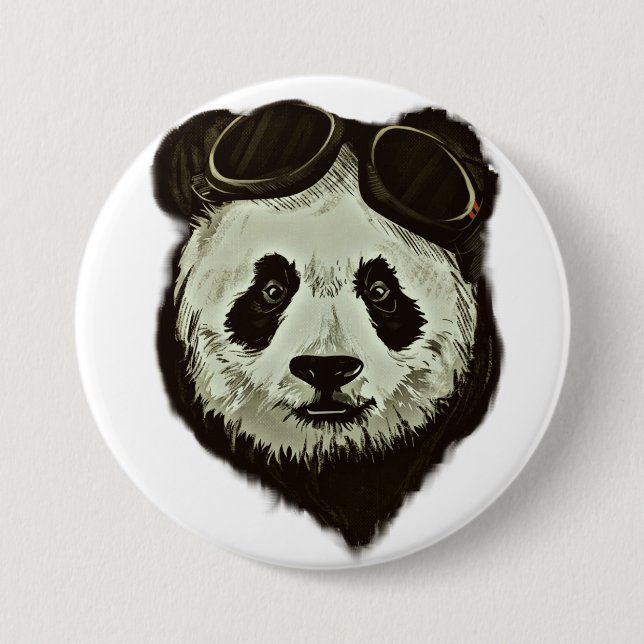 Panda Bear 3 Inch Round Button (Front)