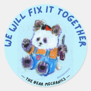 Panda Bear Anarcho-Mechanic Stickers