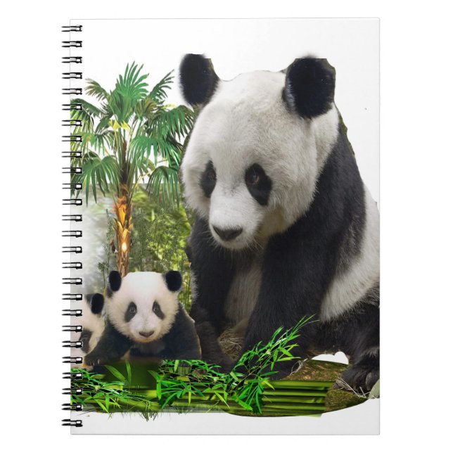 Panda bear and cubs art notebook (Front)