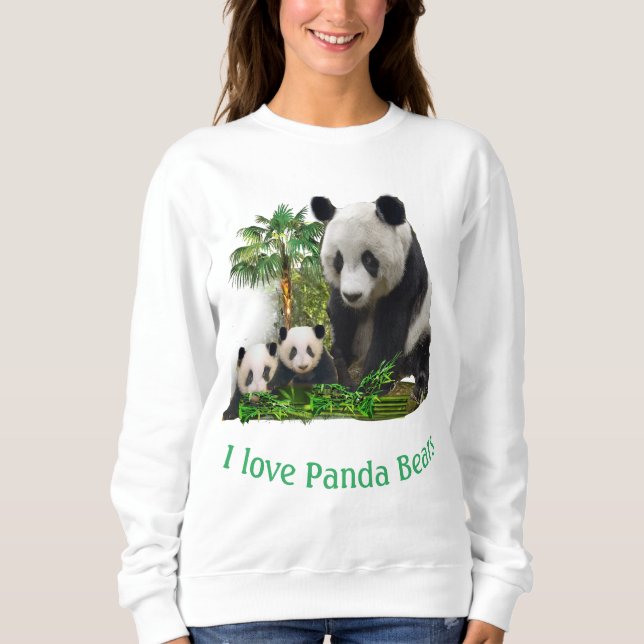 Panda Bear and cubs  Sweatshirt (Front)