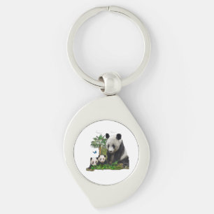 Panda bear art keychain