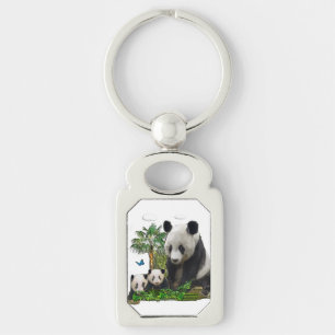 Panda bear art keychain