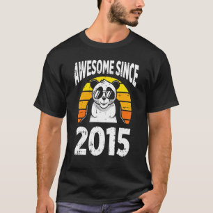 Panda Bear Awesome Since 2015 7th Birthday 7 Years T-Shirt