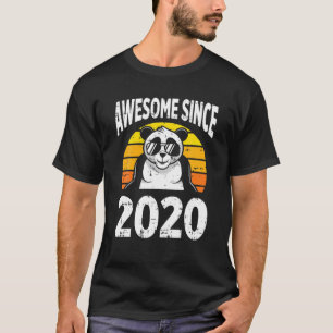 Panda Bear Awesome Since 2020 2Nd Birthday 2 Years T-Shirt