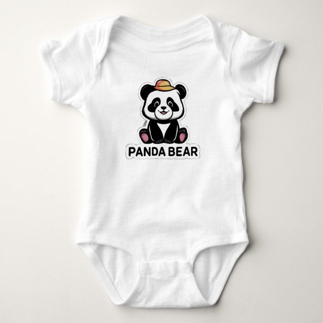 Panda Bear Baby Bodysuit (Front)
