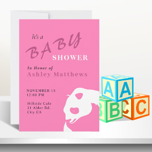 Panda Bear Baby Girl Douche Invitation