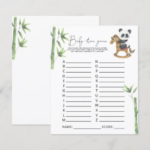 Panda Bear Baby Item Game. Baby Shower Game