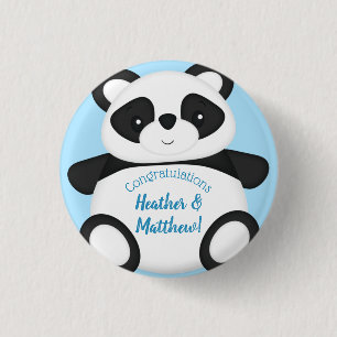 Panda Bear Baby Shower 1 Inch Round Button