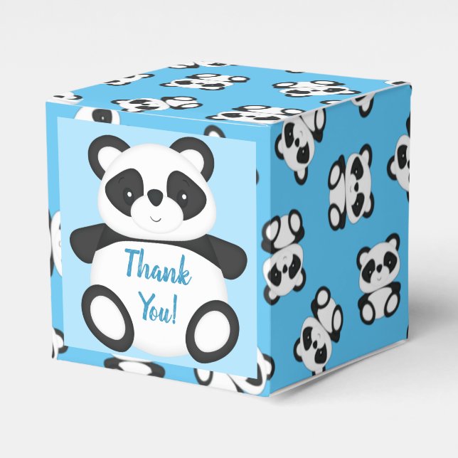 Panda Bear Baby Shower Favor Box (Front Side)