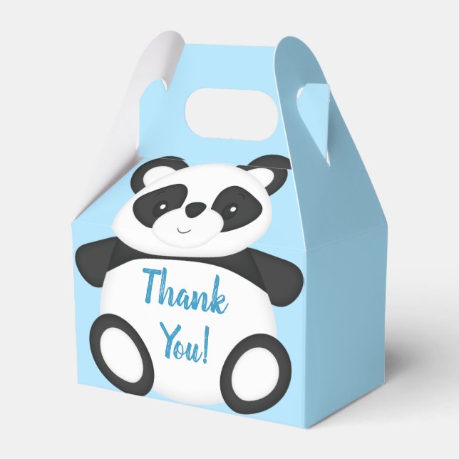Panda Bear Baby Shower Favor Box (Front Side)