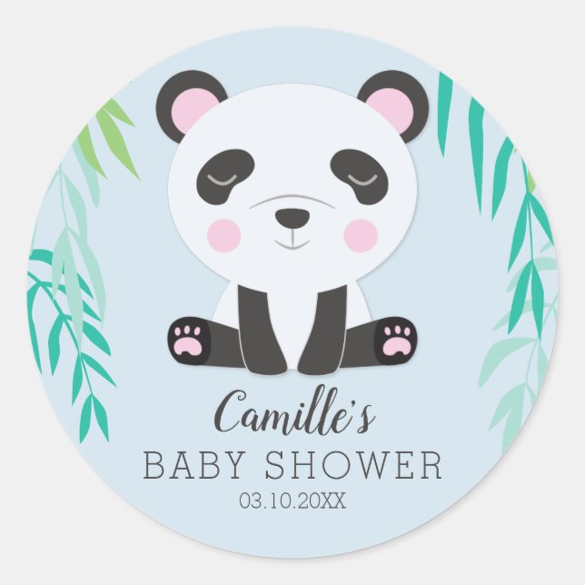 Panda Bear Baby Shower Tag Personalized (Front)