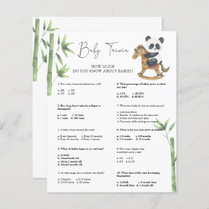 Panda Bear Baby Trivia Baby Shower Game