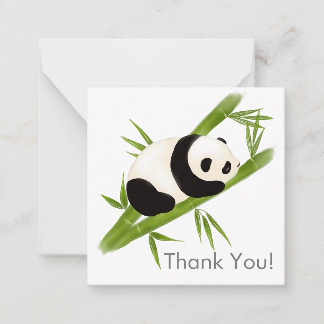 Panda Bear Bamboo Tree Merci Carte de note (Devant)