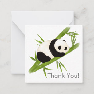 Panda Bear Bamboo Tree Thank You Note card