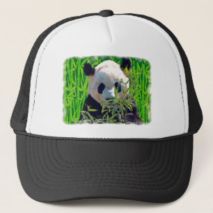 Panda Bear & Bamboo Wildlife Art Trucker Hat