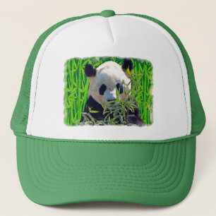 Panda Bear & Bamboo Wildlife Art Trucker Hat