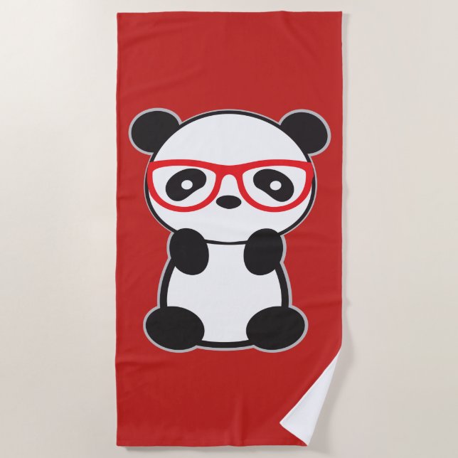 Panda Bear Beach Towel - Leon the Panda Bear (Front)