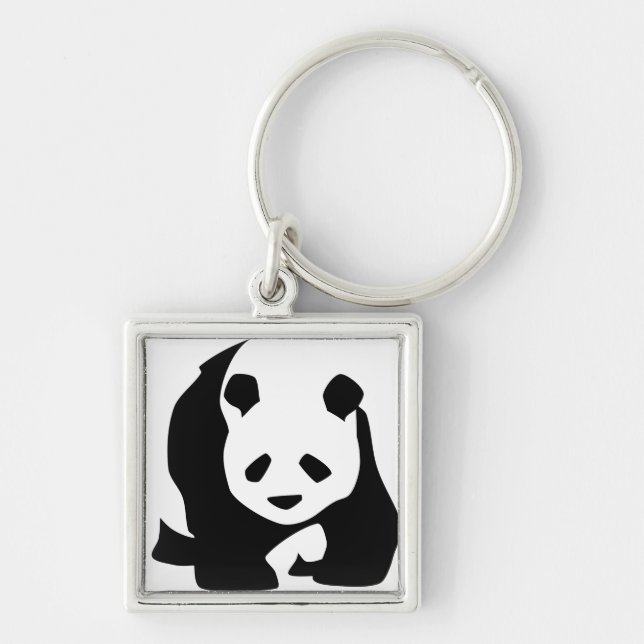 panda bear bears custom personalize Anniversaries Keychain (Front)