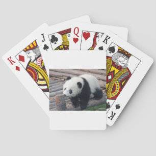 panda bear bears custom personalize Anniversaries Playing Cards