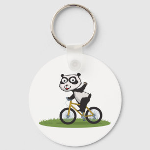 Panda Bear Biker Keychain