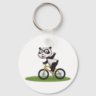 Panda Bear Biker Keychain
