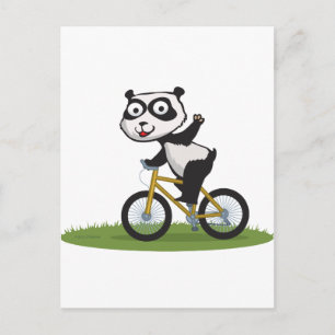 Panda Bear Biker Postcard