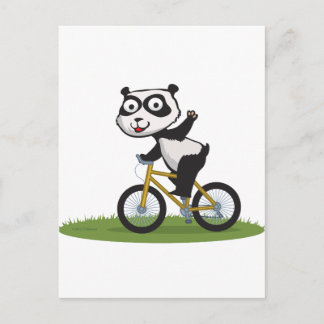 Panda Bear Biker Postcard