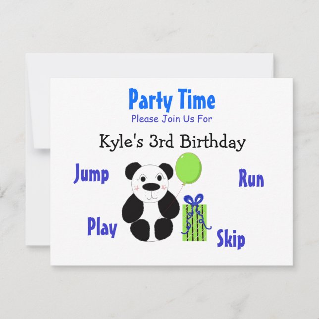 Panda Bear Birthday Invitation (Front)