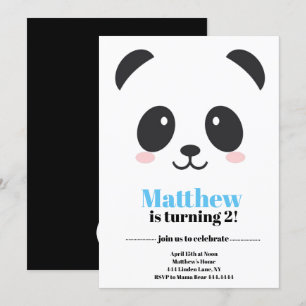 Panda Bear Birthday Invitation