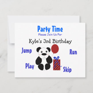 Panda Bear Birthday Invitation