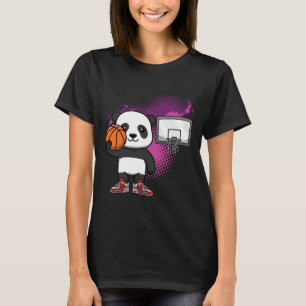 Panda Bear Bysketbyll Player Animal Lover Hoops Dr T-Shirt