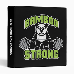 Panda Bear Cartoon - Bamboo Strong - Deadlift Binder