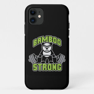 Panda Bear Cartoon - Bamboo Strong - Deadlift iPhone 11 Case