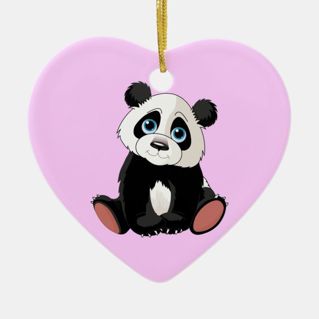 Panda Bear Ceramic Ornament (Front)