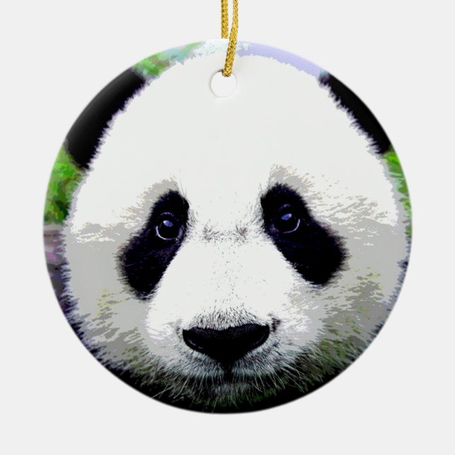 Panda Bear Ceramic Ornament (Front)