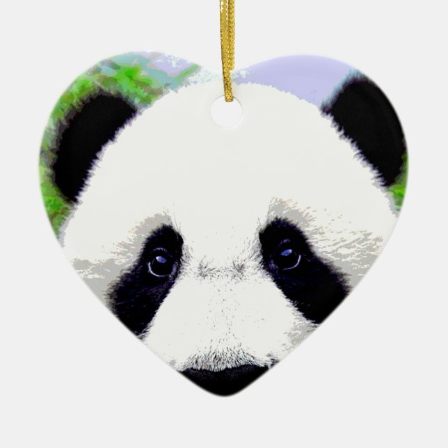 Panda Bear Ceramic Ornament (Front)