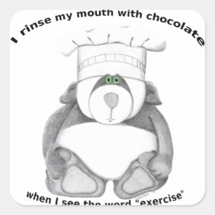 Panda Bear Chef Chocolate Square Sticker