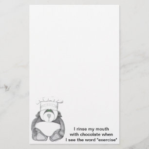 Panda Bear Chef Chocolate Stationery
