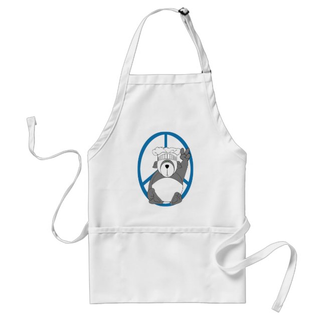 Panda Bear Chef Peace Standard Apron (Front)