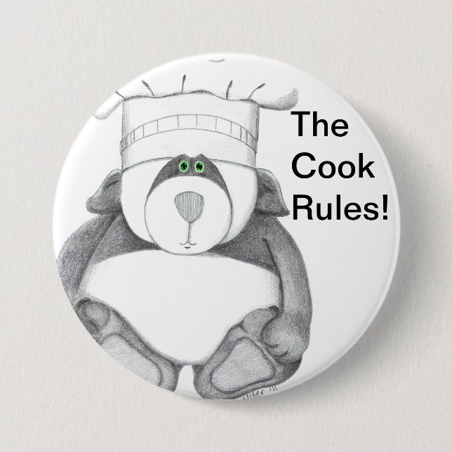 Panda Bear Chef Picture 3 Inch Round Button (Front)