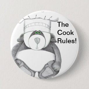 Panda Bear Chef Picture 3 Inch Round Button