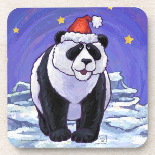 Panda Bear Christmas Coaster