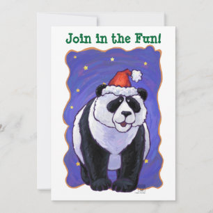 Panda Bear Christmas Invitation