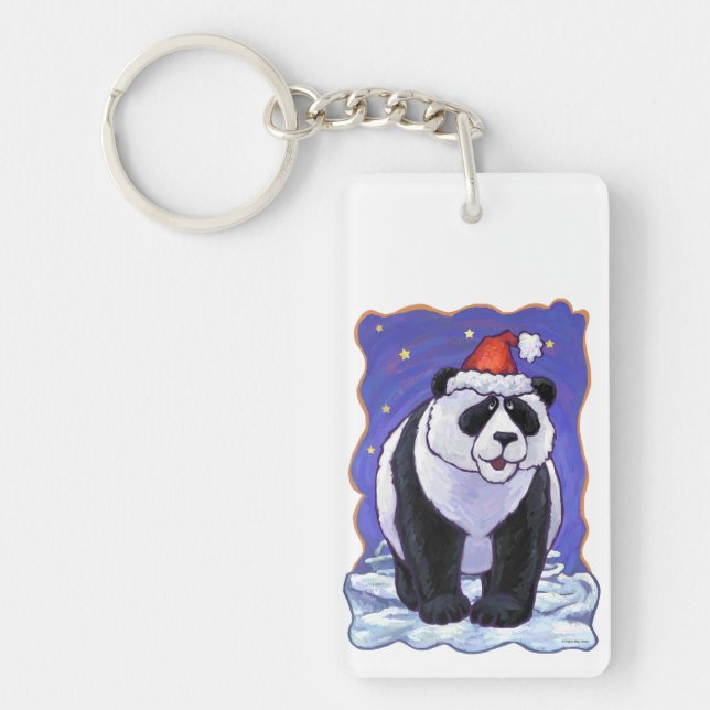 Panda Bear Christmas Keychain (Front)