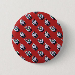 Panda Bear Christmas On Red 2 Inch Round Button