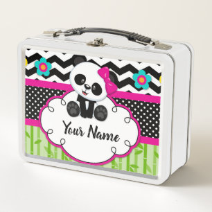 Panda Bear Custom Personalized Metal Lunch Box
