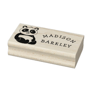 Panda Bear Cute Kid's Adorable Name Rubber Stamp